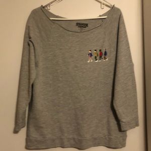 Grey stranger things long sleeve shirt